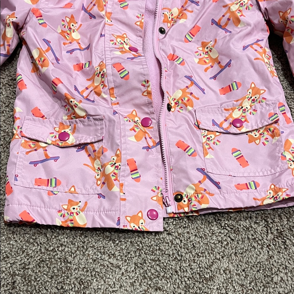 Kids Pink Cartoon Raincoat - Picture 2 of 4